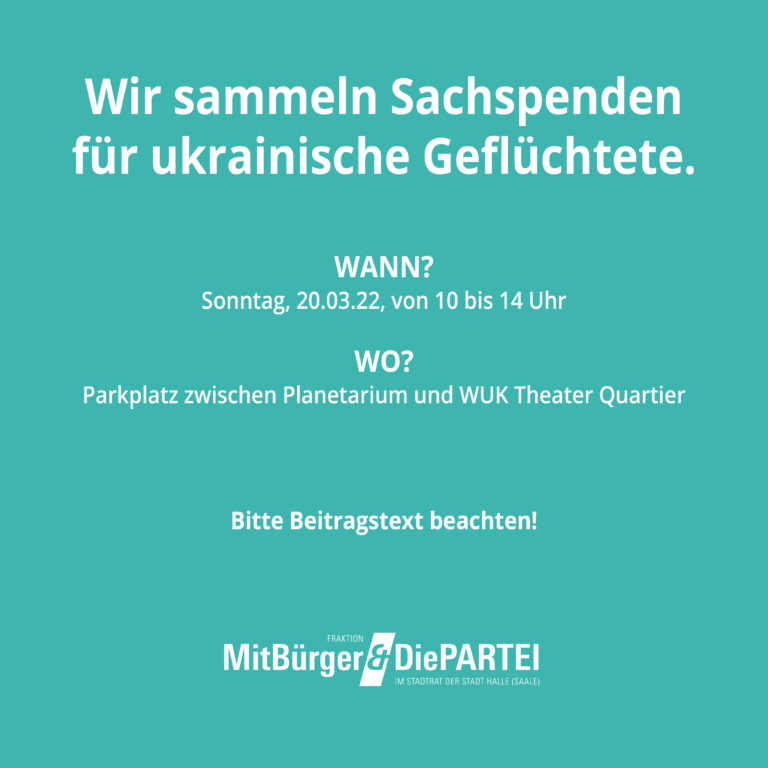 Mehr über den Artikel erfahren Sachspendensammlung zum Frühjahrsempfang